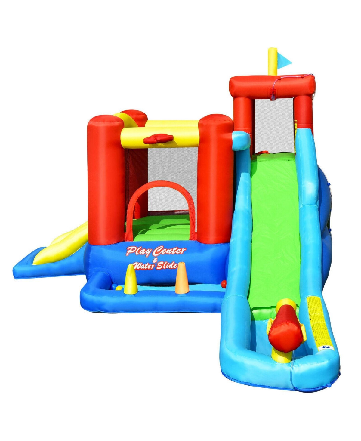 9-in-1 Inflatable Kids Water Slide Bounce House with 860W Blower - Navy | Macy's