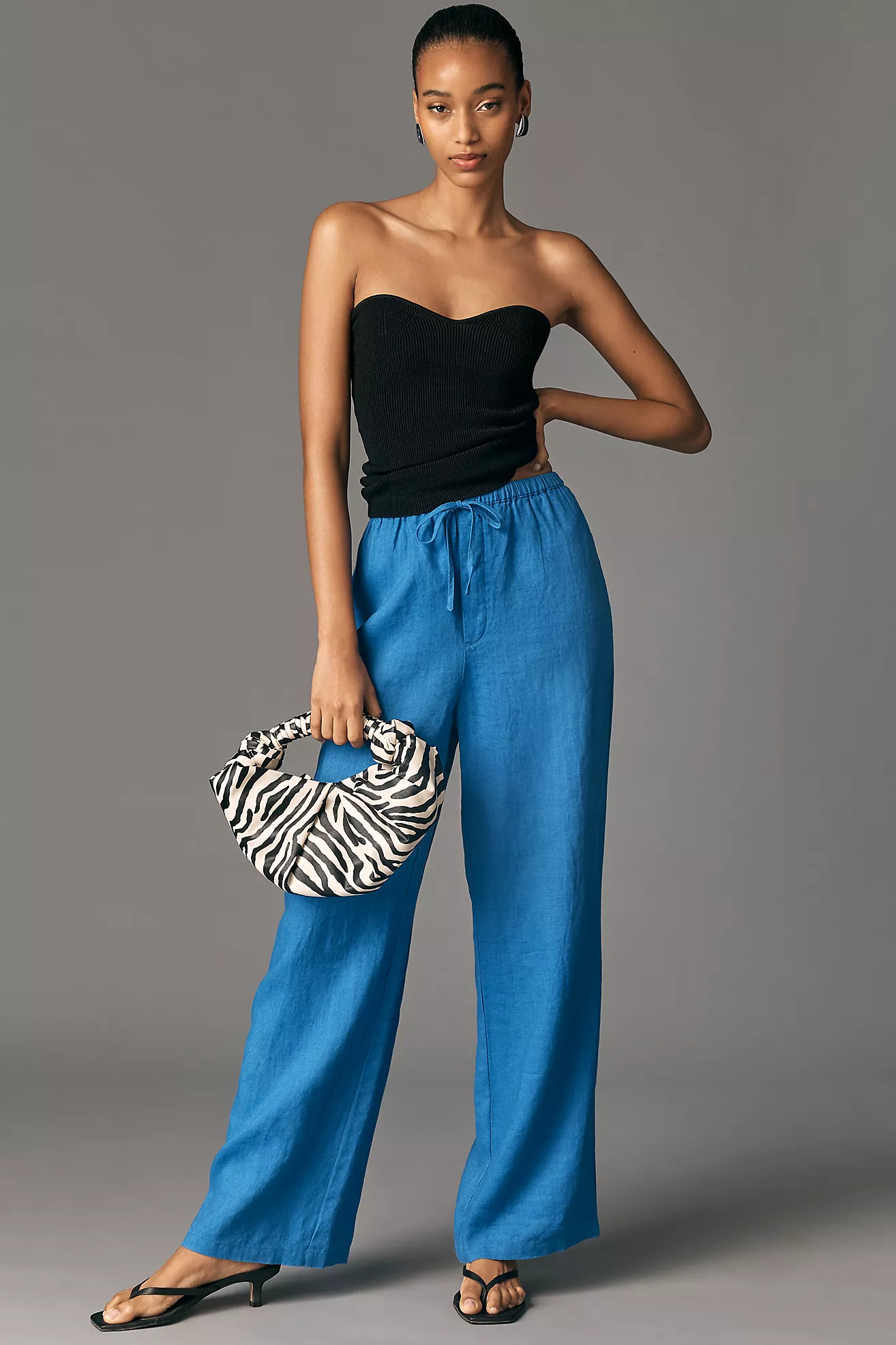 Maeve Linen Tie-Front Pull-On Pants | Anthropologie (US)