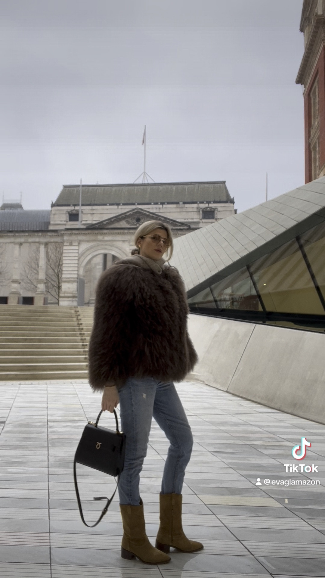 Winter outfit, Mongolian fur, black bag, launer bag, suede boots, Bottega sunglasses 

#LTKuk #LTKeurope #LTKFashionMonth