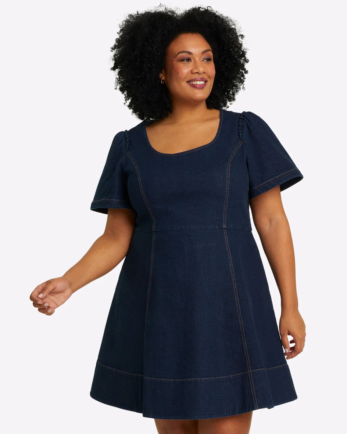 Faith Love Circle Mini Dress in Dark Wash | Draper James (US)