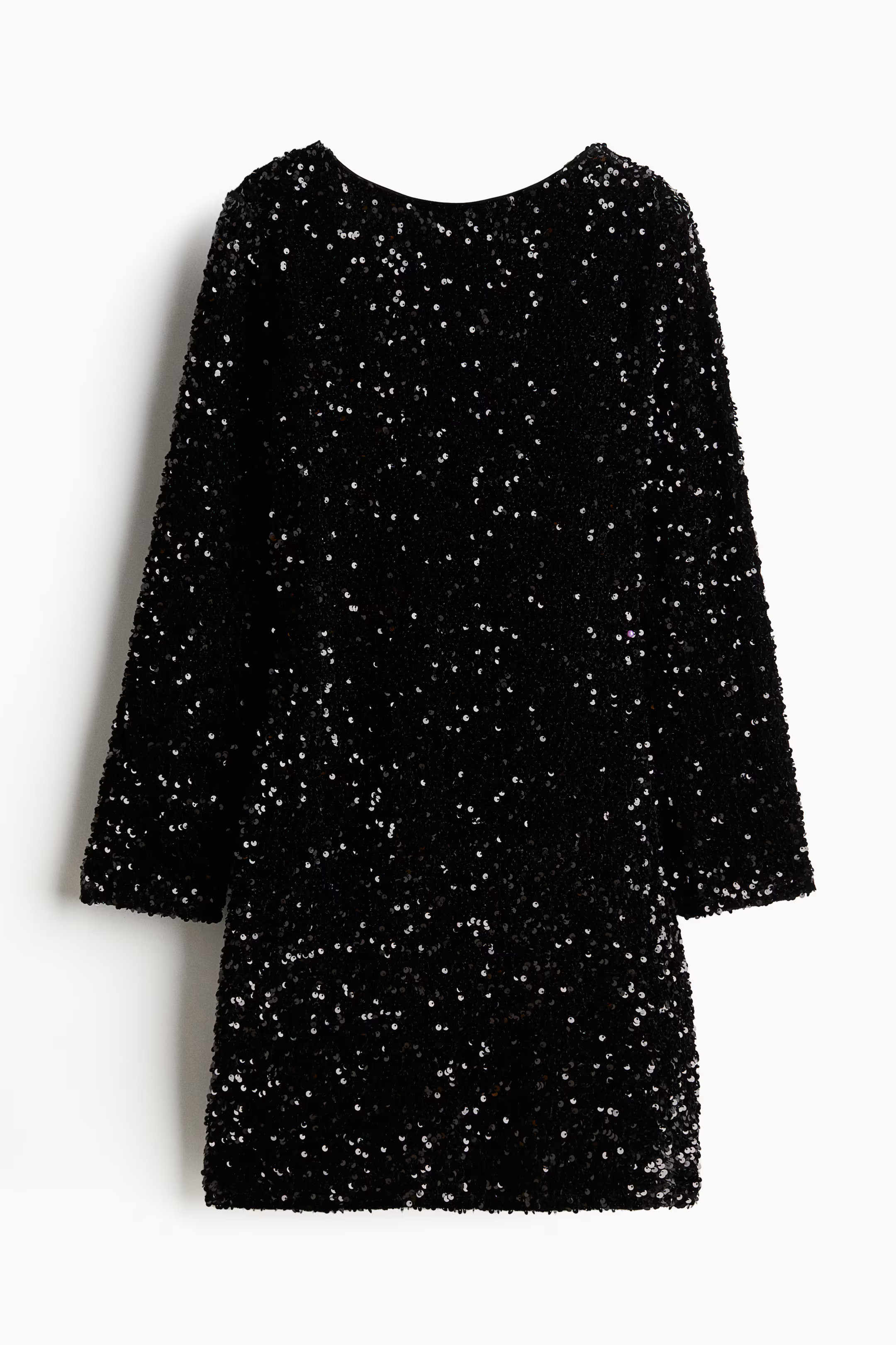 Sequined deep-back dress - Black - Ladies | H&M GB | H&M (UK, MY, IN, SG, PH, TW, HK)