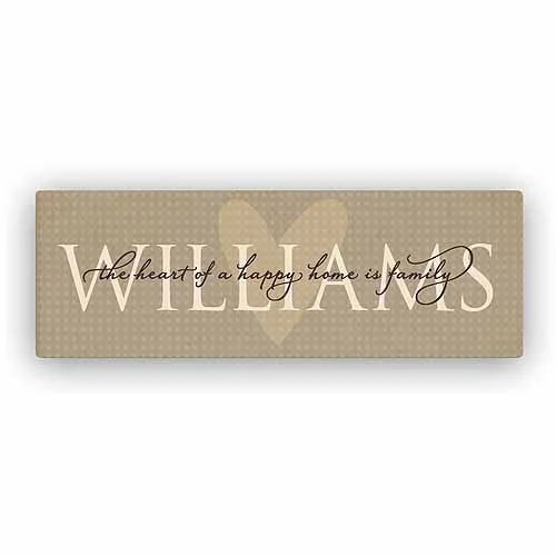 Personalized Canvas Wall Art - Heart of a Happy Home Family Name | Walmart (US)