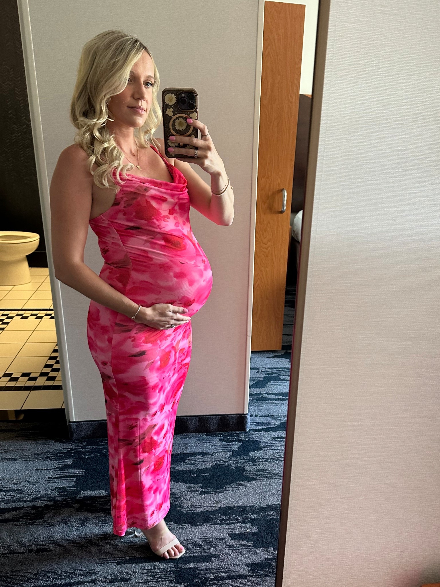 Third trimester wedding guest dress that’s bump friendly and not maternity so can be worn after too! 🩷❤️ also perfect for a baby girl shower 

#maternity #weddingguest #weddingdress #thirdtrimester #maternityrehearsal #girlbabyshower 

#LTKFindsUnder100 #LTKWedding #LTKBump