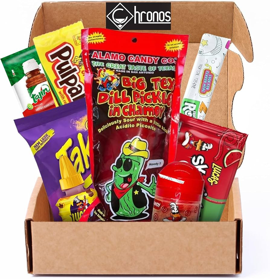Chamoy Pickle Kit by CHRONOS 9 Piece Kit includes Alamo Big Tex Chamoy pickle, Skwinkles Watermel... | Amazon (US)