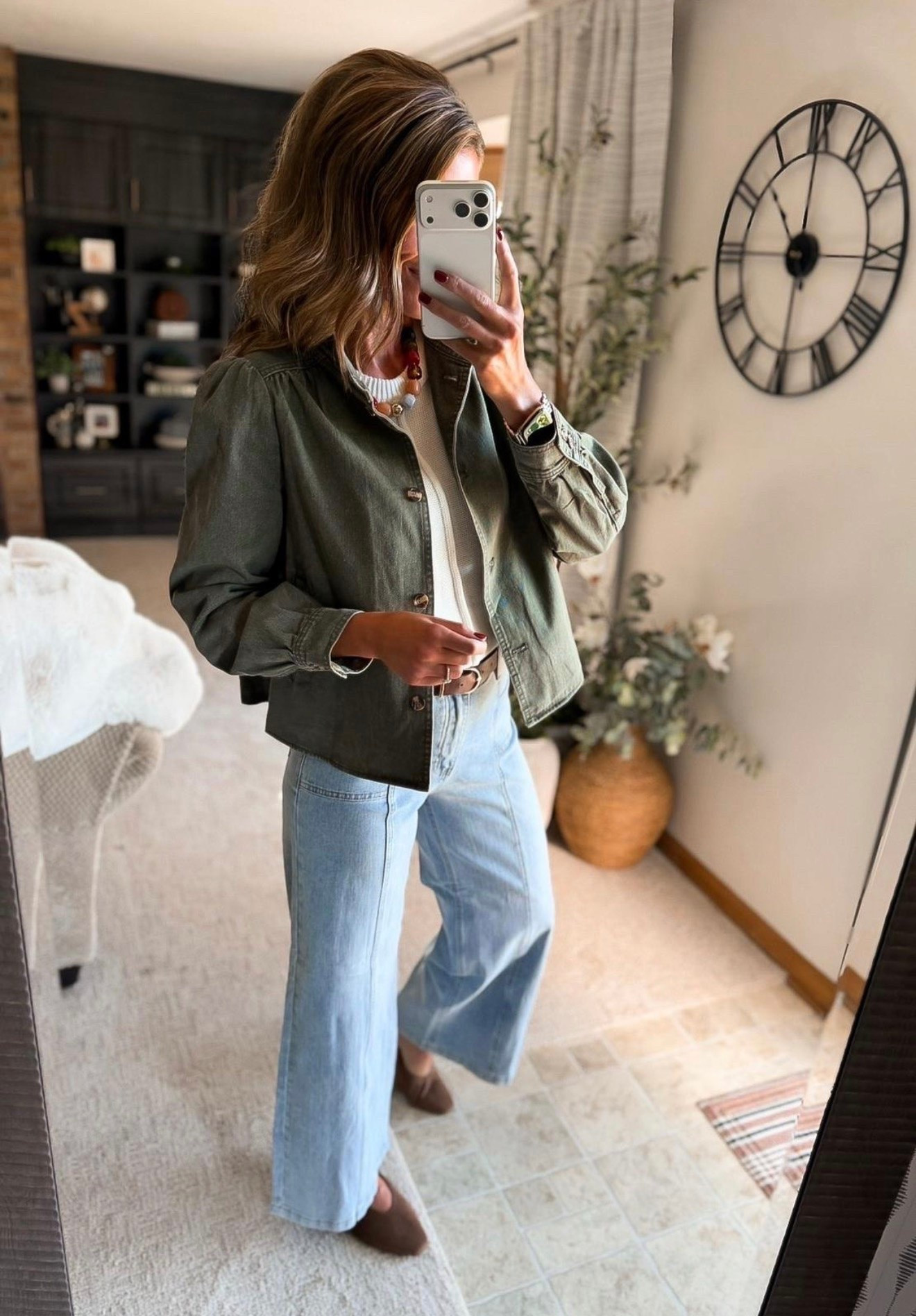 How darling is this new jacket from Amazon. The puff sleeve detail is darling. Wearing small in top and jacket. Jeans, 6

#LTKSeasonal #LTKOver40