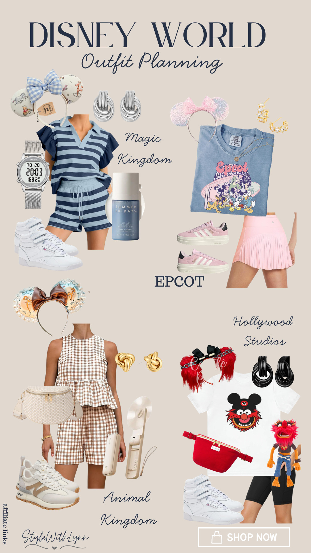 4 Parks, 4 Outfits! 

Take the guessing out of your Disney World outfit planning.  Featuring four different looks, one for each of the parks. 

 #LTKootd #LTKmomlife #LTKTravel
