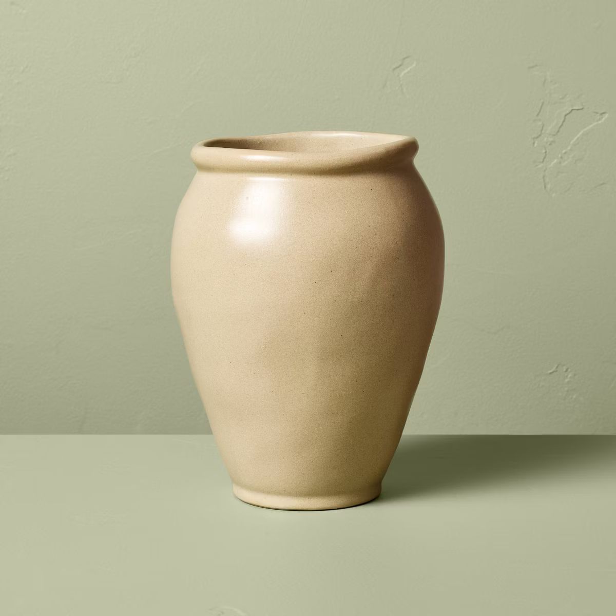 7" Smooth Stoneware Urn Vase Cream - Hearth & Hand™ with Magnolia | Target