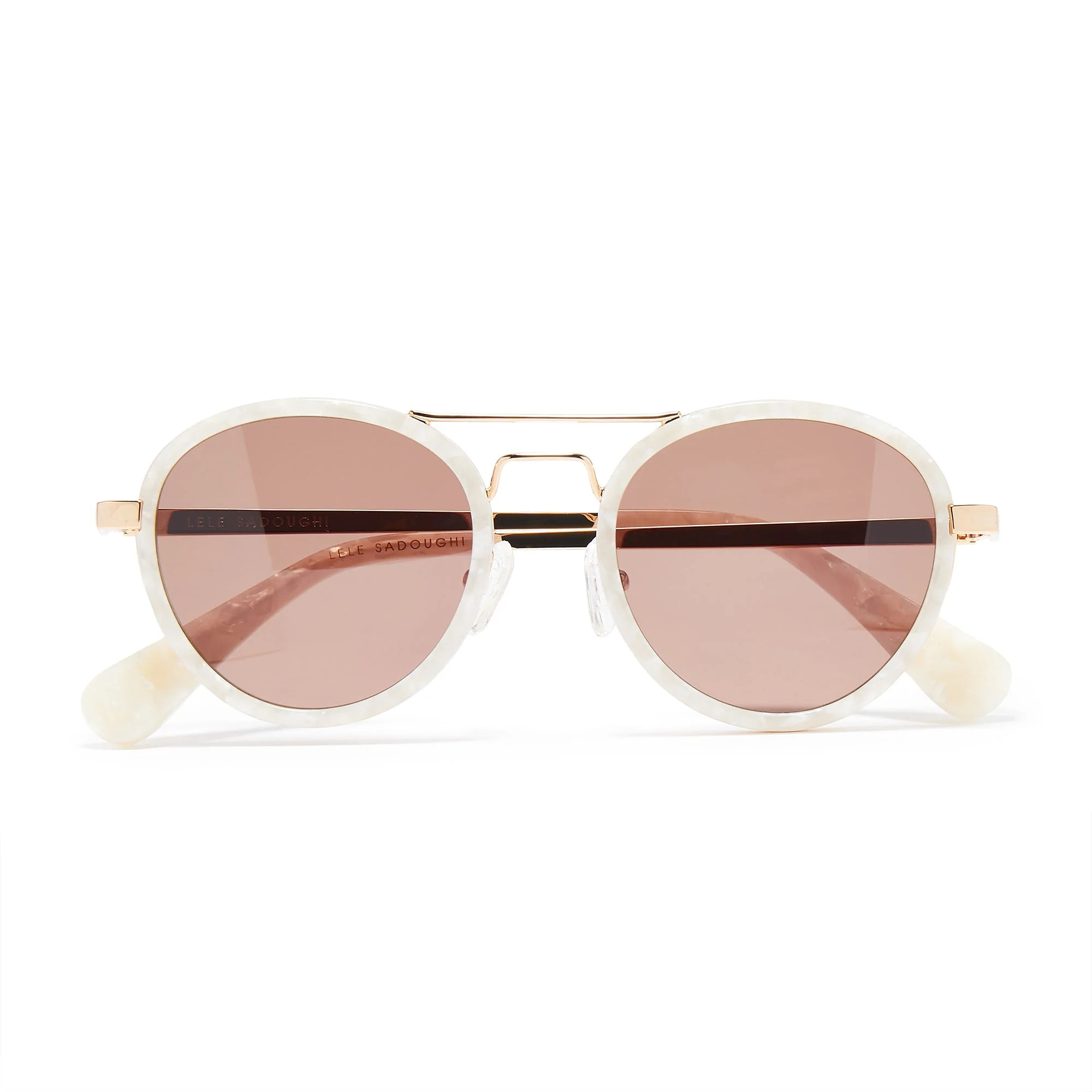 MOTHER OF PEARL DOWNTOWN AVIATOR SUNGLASSES | LELE SADOUGHI