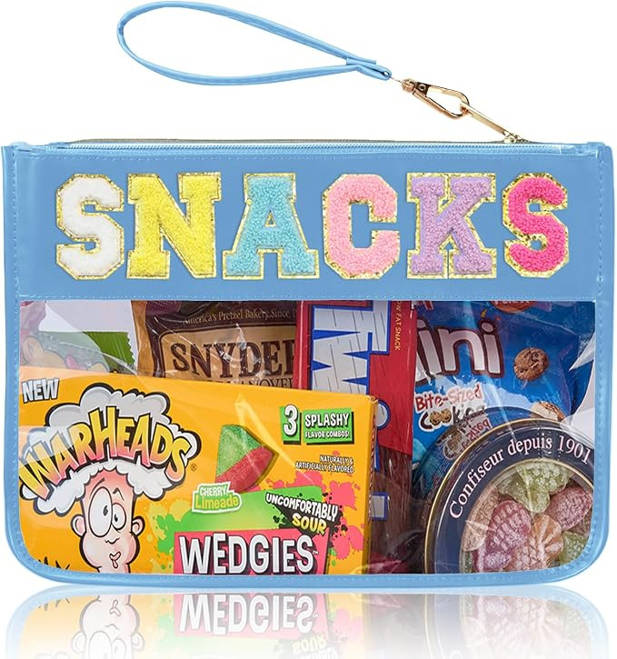 Chenille Letter Clear Zipper Pouch for Travel Preppy Patch Makeup Bag-Nylon Cosmetic Preppy Makeu... | Amazon (US)