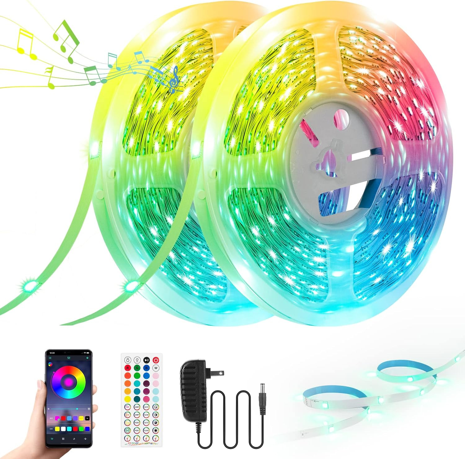 WLTOEOO LED Strip Lights, 150ft Led Lights for Bedroom,RGB LED Lights Dimmable Color Changing Lig... | Amazon (US)