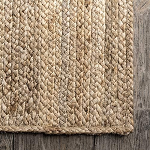 nuLOOM Rigo Hand Woven Farmhouse Jute Area Rug, 5' x 8', Natural | Amazon (US)