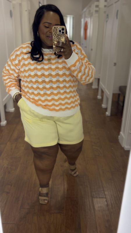 Curvy girls! You can still wear LOFT! Love these yellow shorts and the length is perfect! Wearing a size 18 in shorts and xl in this pretty sweater 😍

#LTKVideo #LTKStyleTip #LTKSaleAlert