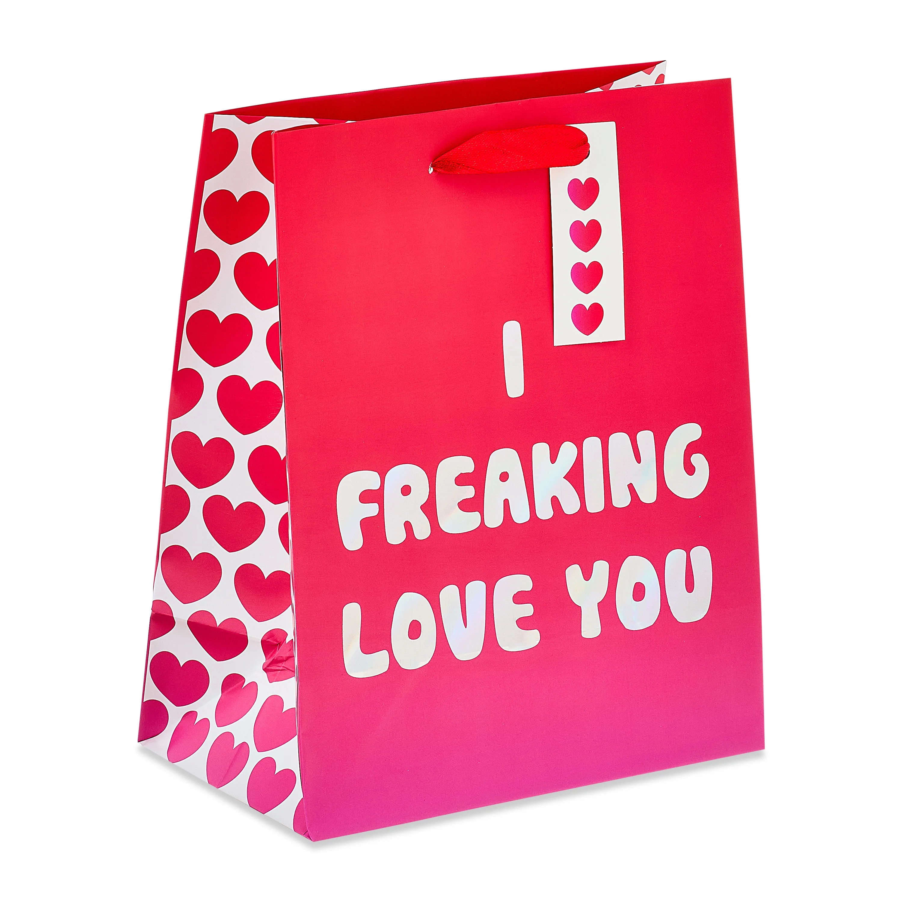 I Freaking Love You Gift Bag, Red and White, 7" x 4" x 8.5", Valentine's Day by Way To Celebrate | Walmart (US)
