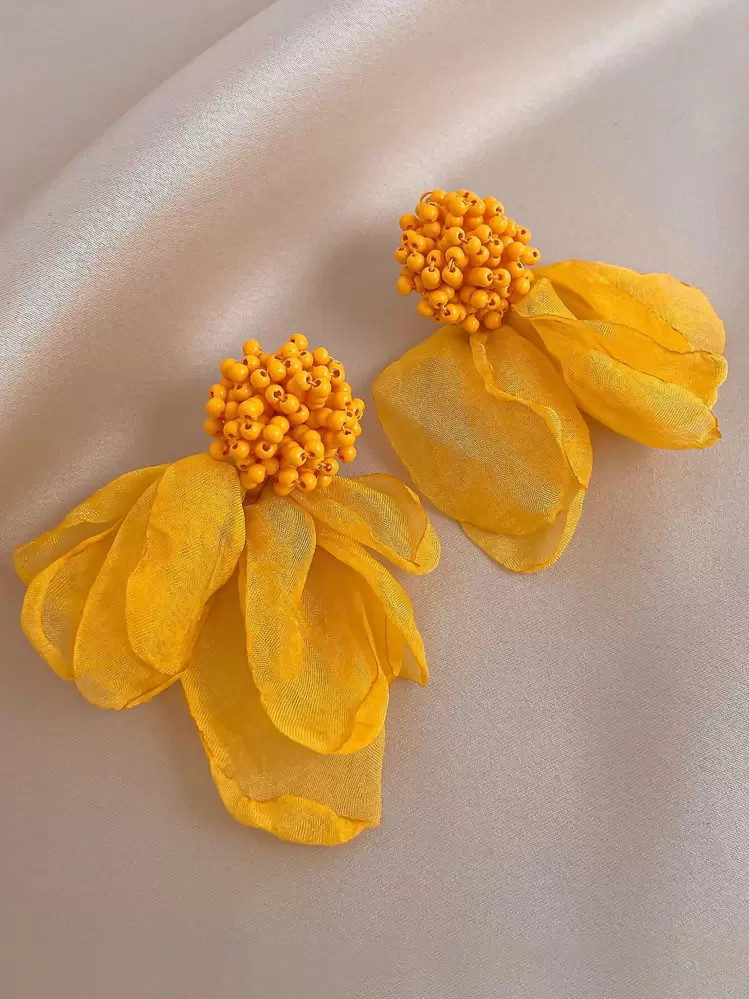 Andkiss Bead Decor Flower Drop Earrings Valentines,Mom,Mother,Mother's Day,Gift | SHEIN