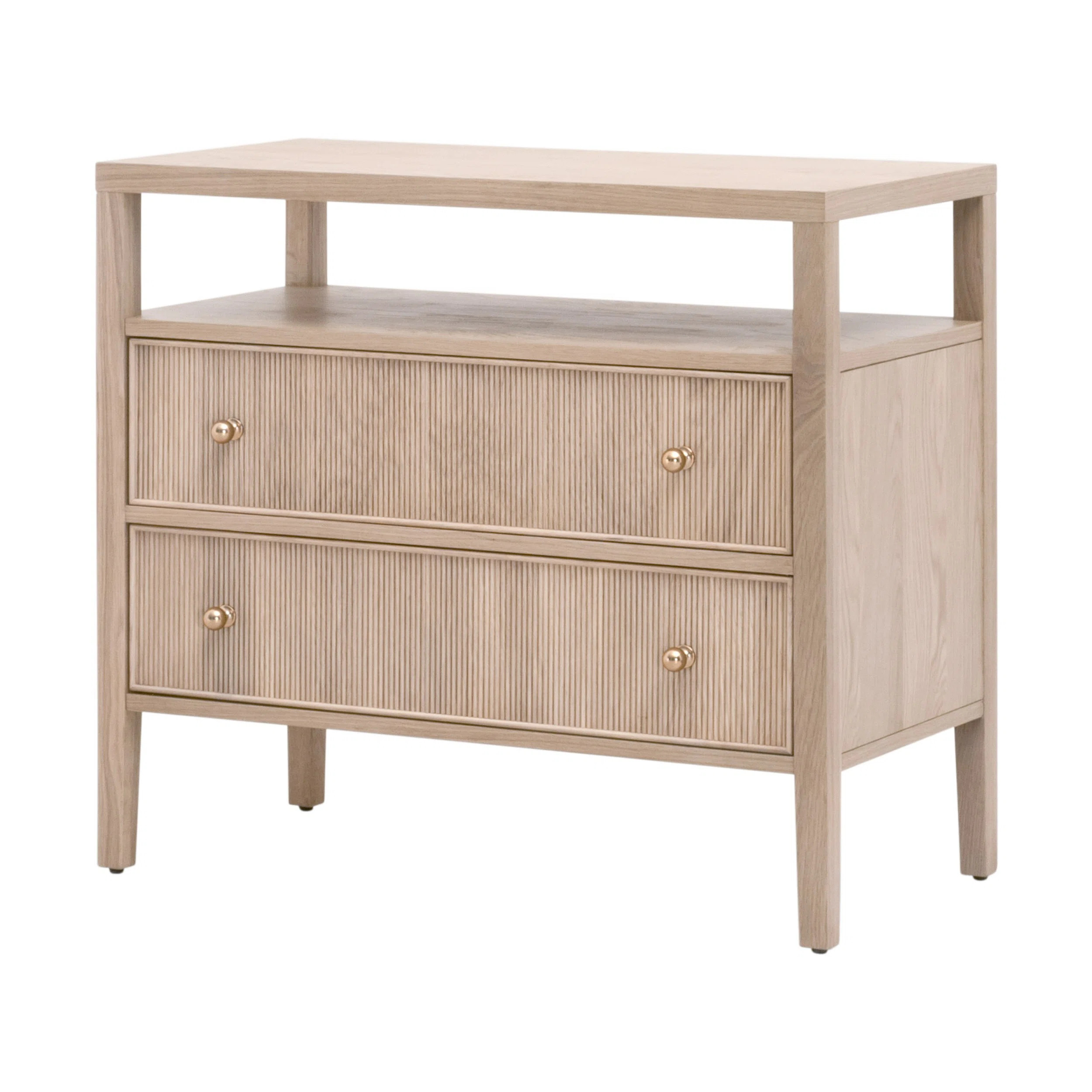 Hokku Designs Taube Highland Open Shelf, 2-Drawer Nightstand | Wayfair | Wayfair North America