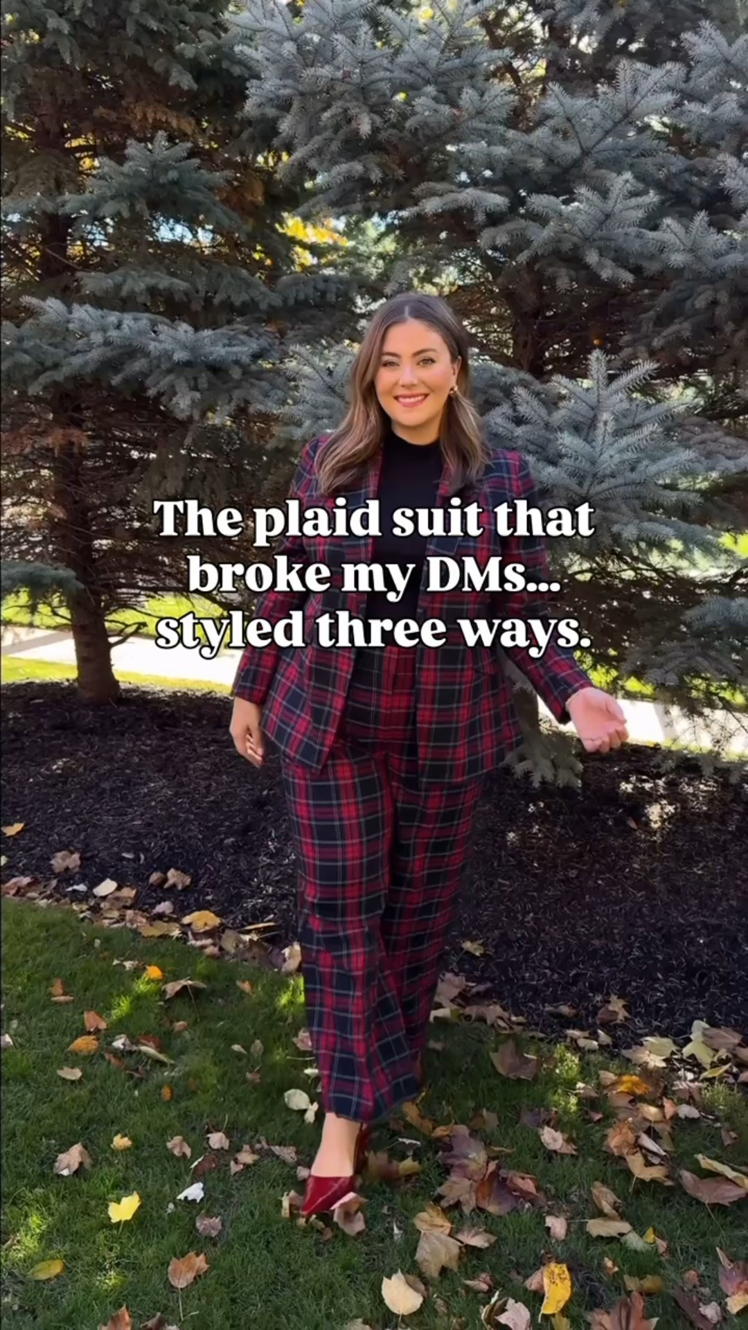 The pantsuit that broke my DMs! Wearing size 18 in blazer & pants, size XXL in top, XL in sweater, 1X in black pants. And everything is on sale now! 

#LTKHoliday #LTKPlusSize #LTKSaleAlert