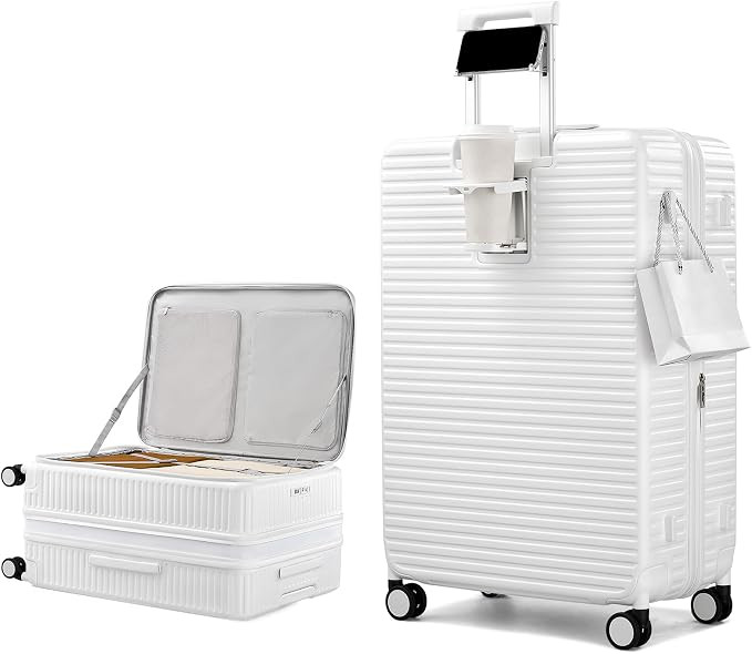 HanTrip Hard Shell Suitcases 28 Inch Large Checked Luggage with Spinner Wheels Cup Holder, Expand... | Amazon (US)