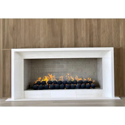 WFR-Pavilion – Custom Hand-Carved Natural Limestone or Cantera Stone Fireplace Mantel Surround | Minimal Modern Architectural Statement | Wayfair North America