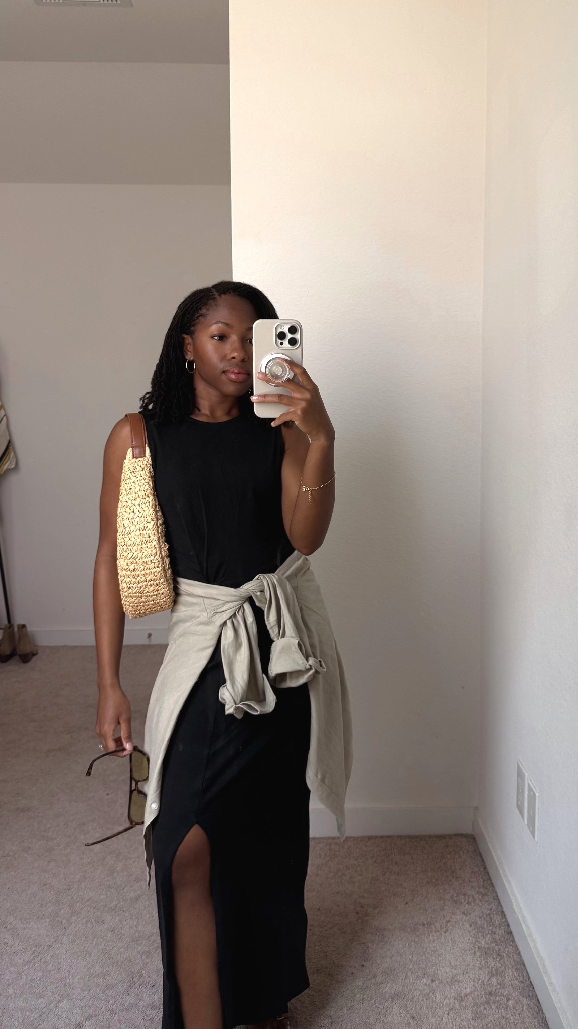 black dress for any daytime outing

spring outfit, brunch, raffia bag, minimal, chic

#LTKSeasonal #LTKootd #LTKPetite