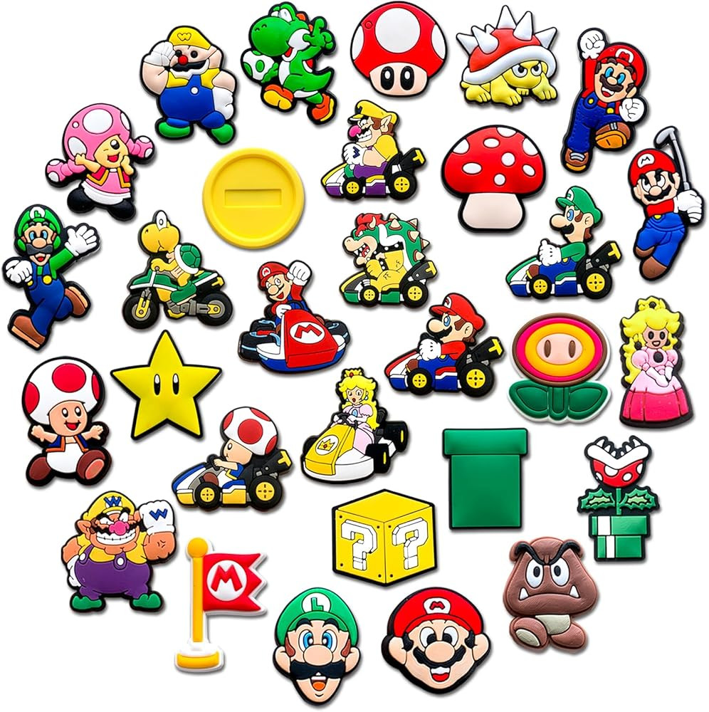 30Pcs Cartoon Game Shoe Charms for Clog Sandals Bracelets Decoration, Cute Charms for Party | Amazon (US)