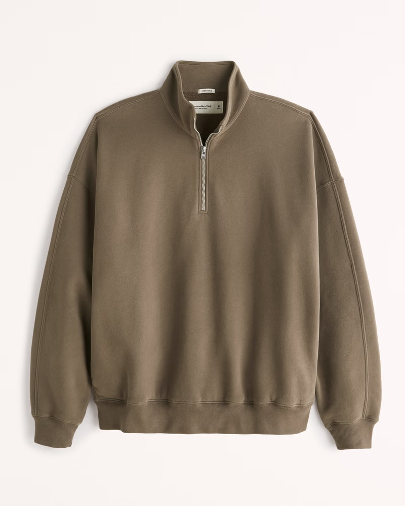 Essential Oversized Quarter-Zip Sweatshirt | Abercrombie & Fitch (US)