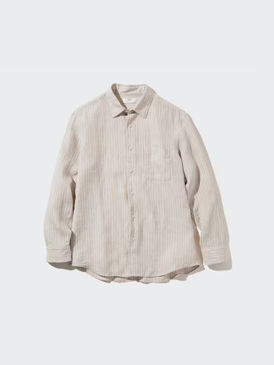 Premium Linen Striped Long-Sleeve Shirt | UNIQLO US | UNIQLO (US)