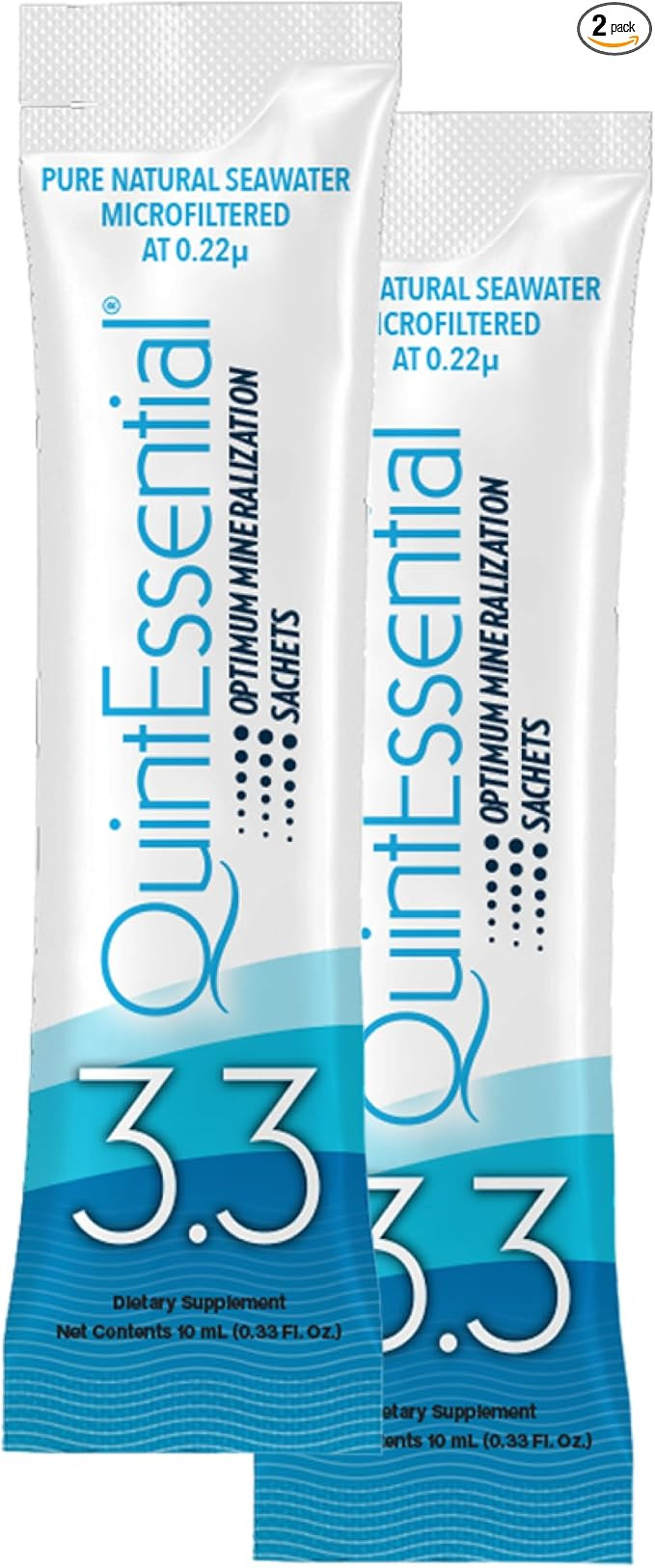 Quicksilver Scientific Quintessential 3.3 Sachets - Hypertonic Solution - Filtered Sea Water Hydr... | Amazon (US)
