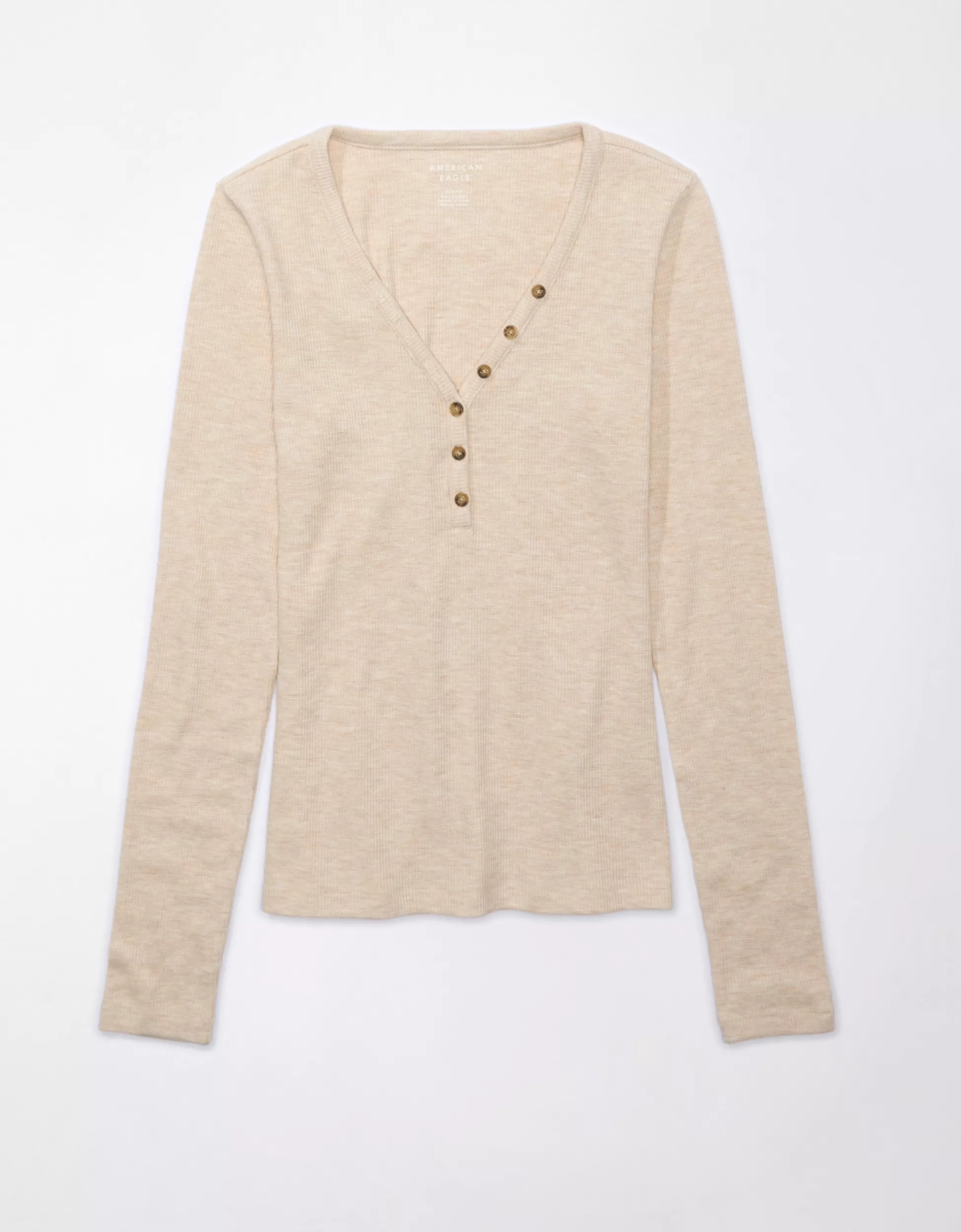 AE Waffle Long-Sleeve Henley Tee | American Eagle Outfitters (US & CA)