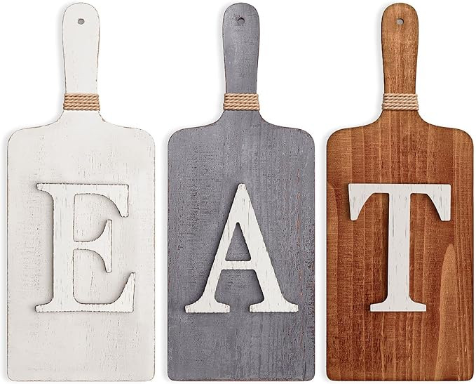 Barnyard Designs Cutting Board Eat Sign, Rustic Hanging Wall Decor, Primitive Country Farmhouse H... | Amazon (US)