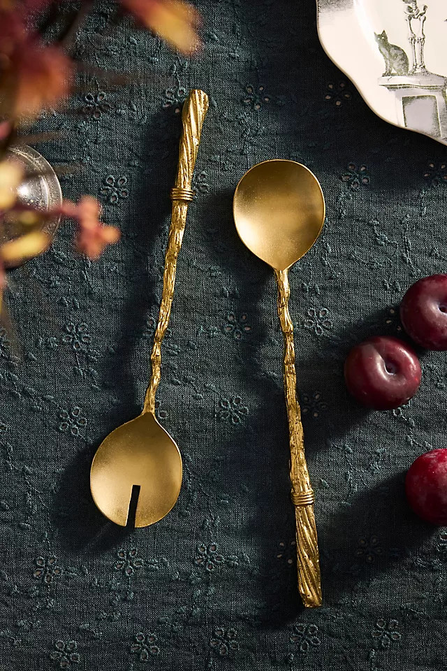 Witchy Broom Serving Set in Gold at Terrain | Terrain
