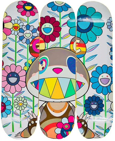 Takashi Murakami Flowers Skateboard Decks (Murakami set of 3 skate decks)2019
