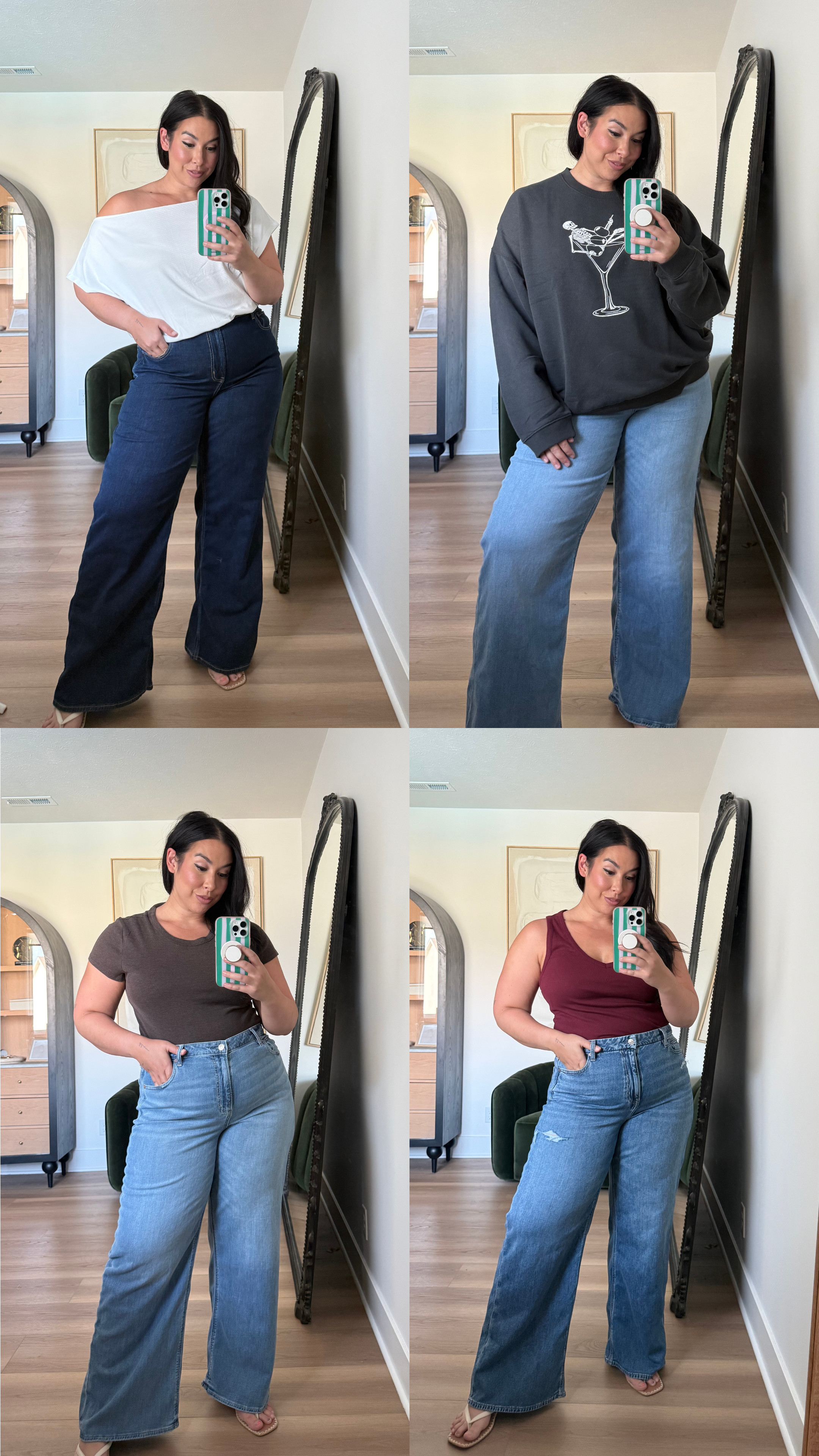 Wearing size L in all tops, XL in the sweatshirt, size 16 denim

#LTKSeasonal #LTKMidsize