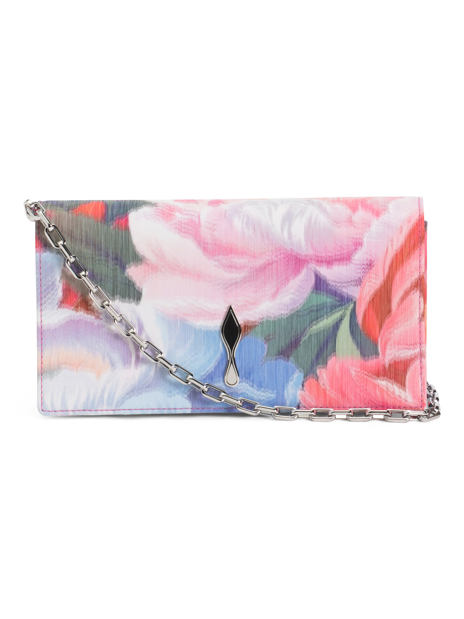 Made In Italy Printed Fabric Bettina Peonies Clutch With Strap | TJ Maxx