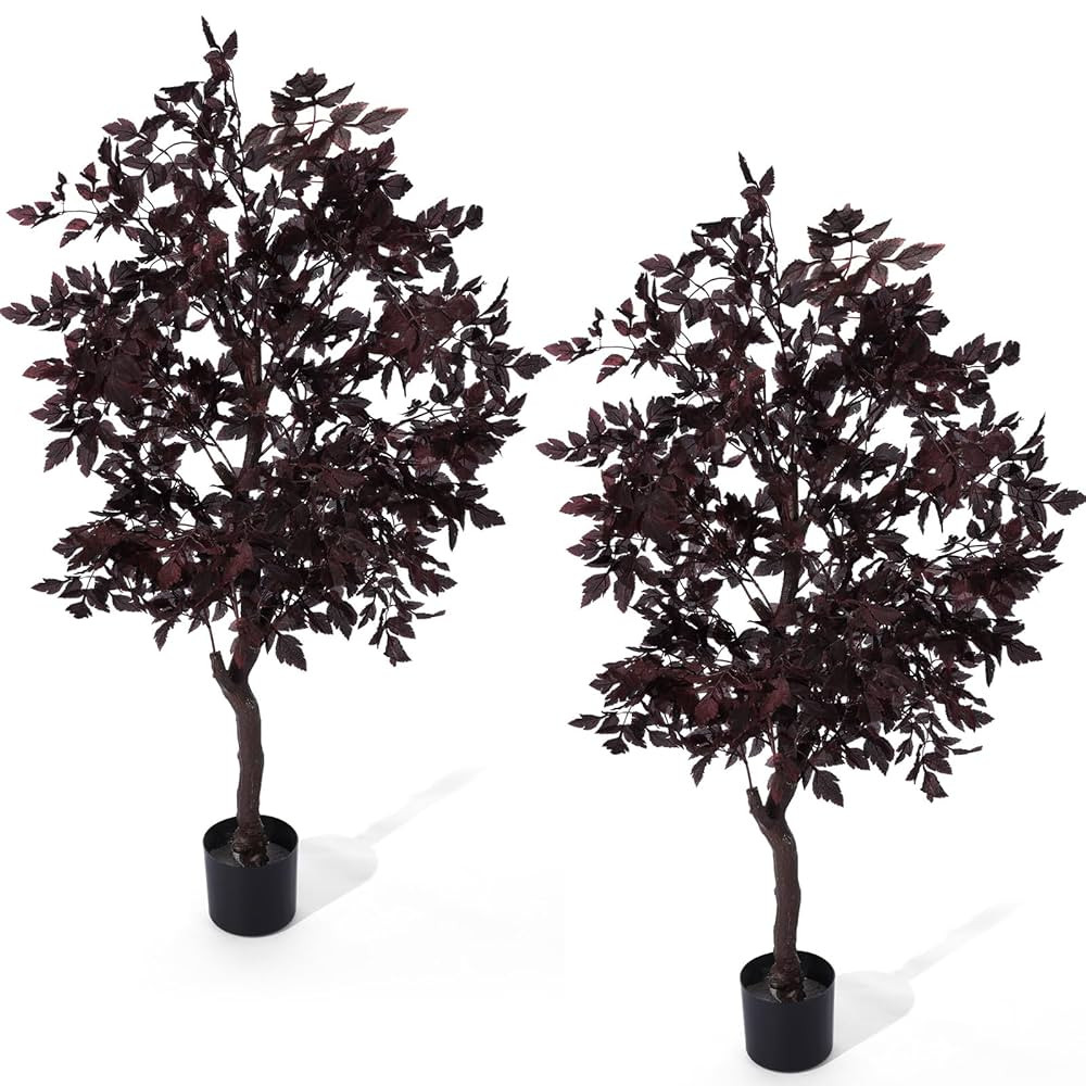 Giegxin 2 Pcs Artificial Cimicifuga Fall Faux Trees 4.4 ft Plum Cimicifuga Stems Plant Realistic ... | Amazon (US)