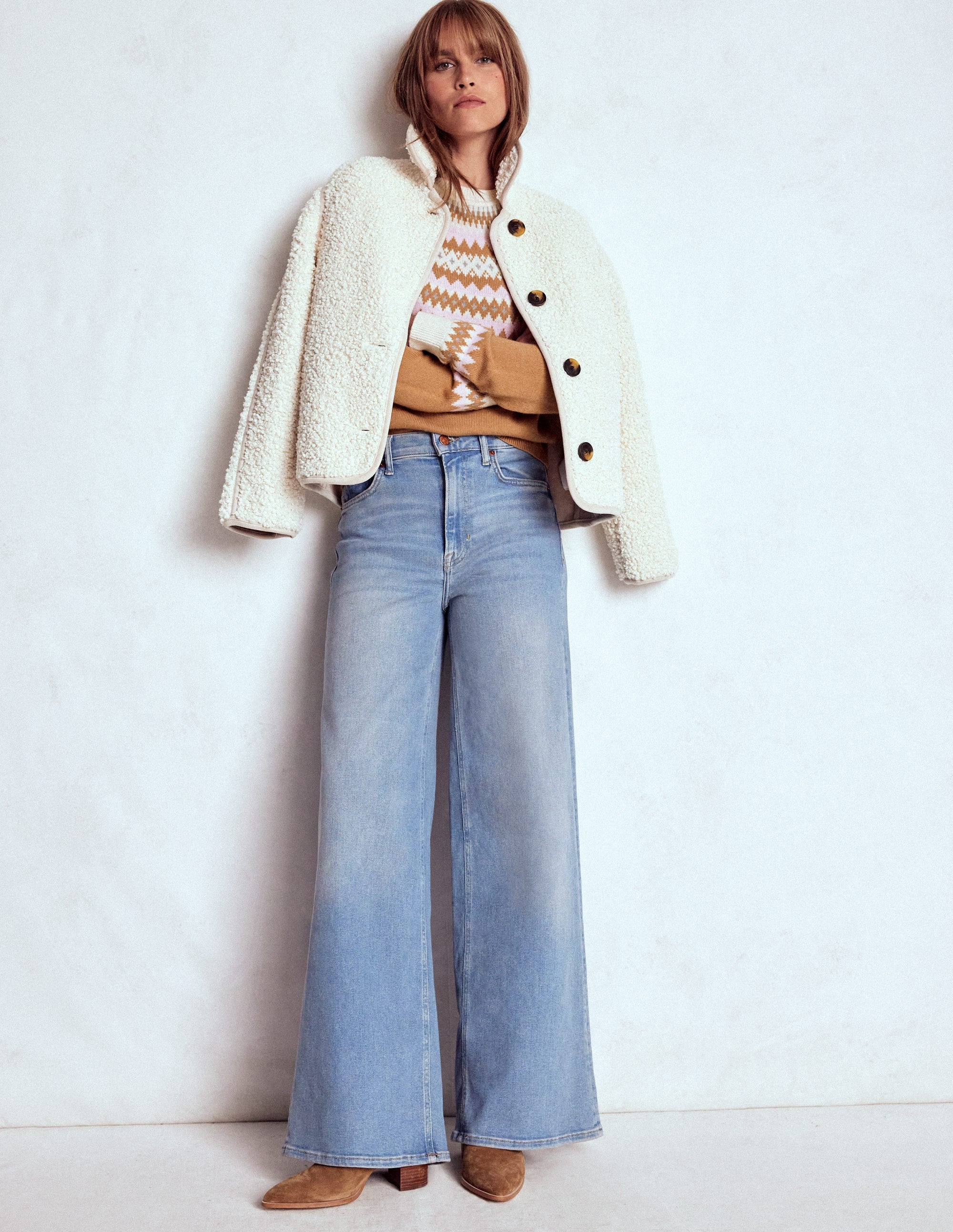 Edie Fair Isle Sweater-Camel Melange Fair Isle | Boden (US)