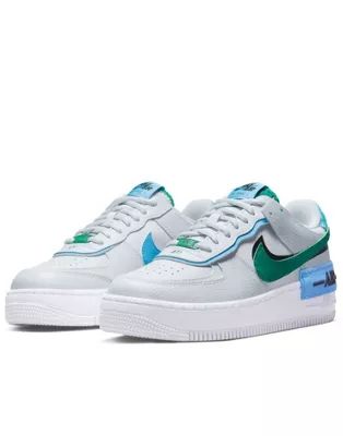 Nike Air Force 1 Shadow sneakers in photon dust/malachite | ASOS (Global)