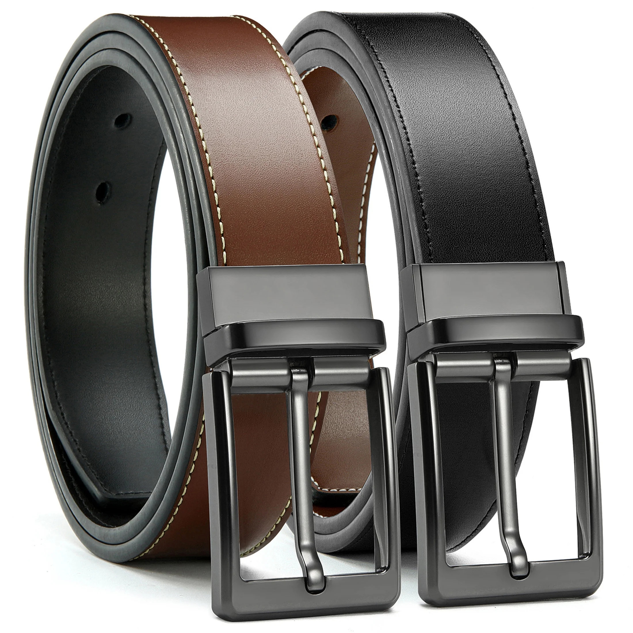 YOETEY Mens Belt 1 Pack - 1 3/8" Leather Reversible Belts for Men for Dress Pants | Walmart (US)