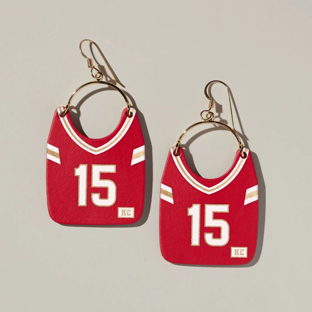 Kansas City Jersey Earring #15 | Nickel and Suede