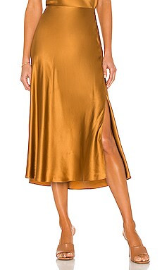 DANNIJO Silk Bias Skirt in Bronze from Revolve.com | Revolve Clothing (Global)