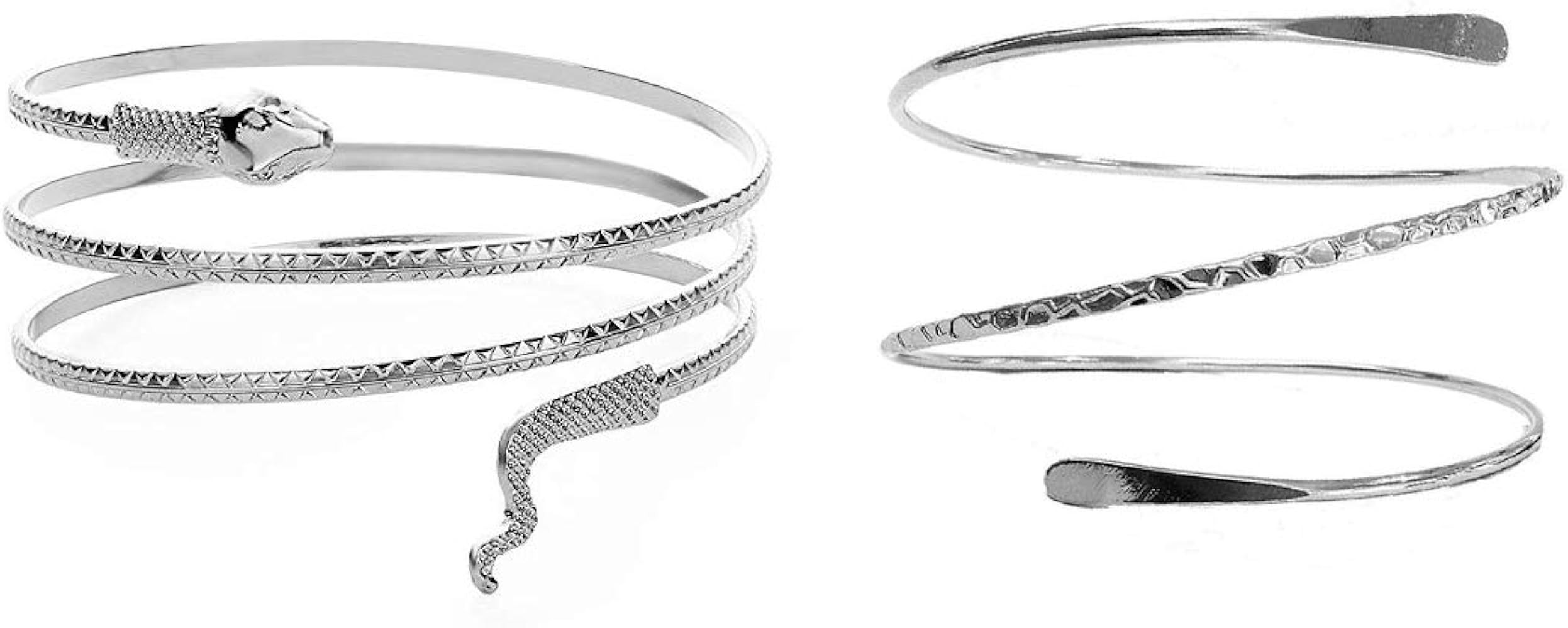 2 PCS Snake Upper Arm Cuff Bracelet,Halloween Swirl Coil Snake Armband Spiral Snake Arm Cuff Arml... | Amazon (US)