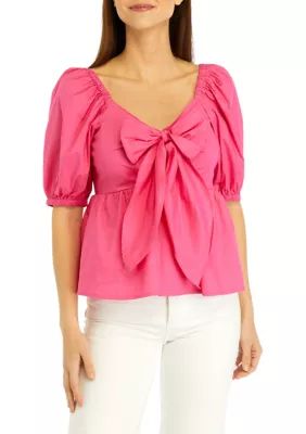 Crown & Ivy™ Women's Bow Front Woven Top | Belk