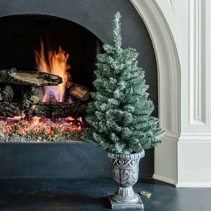 3' Tribeca Spruce Blue Tabletop Tree with 70 Warm White LED (Battery Operated) | King of Christmas