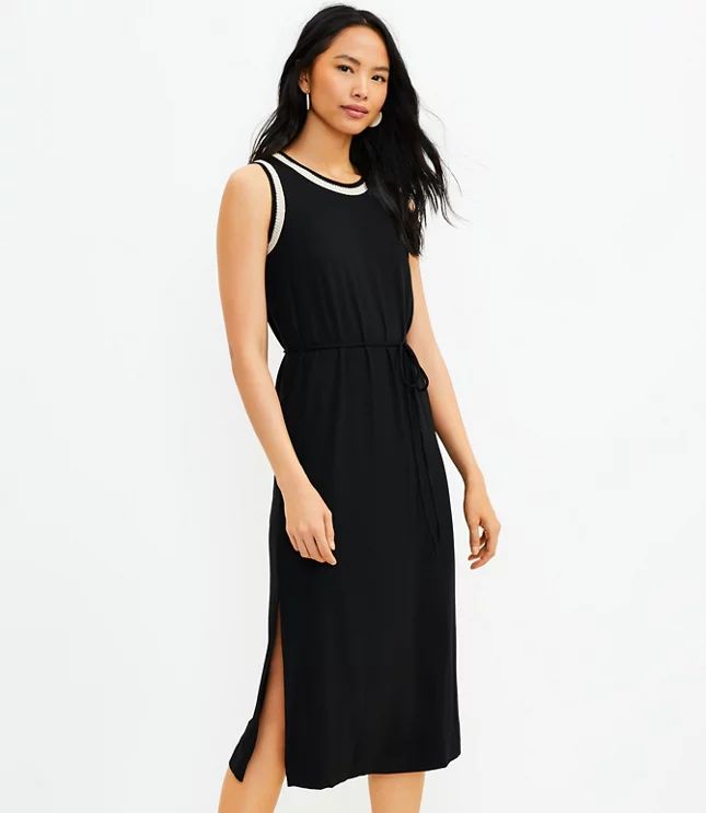 Crochet Trim Midi Dress | LOFT