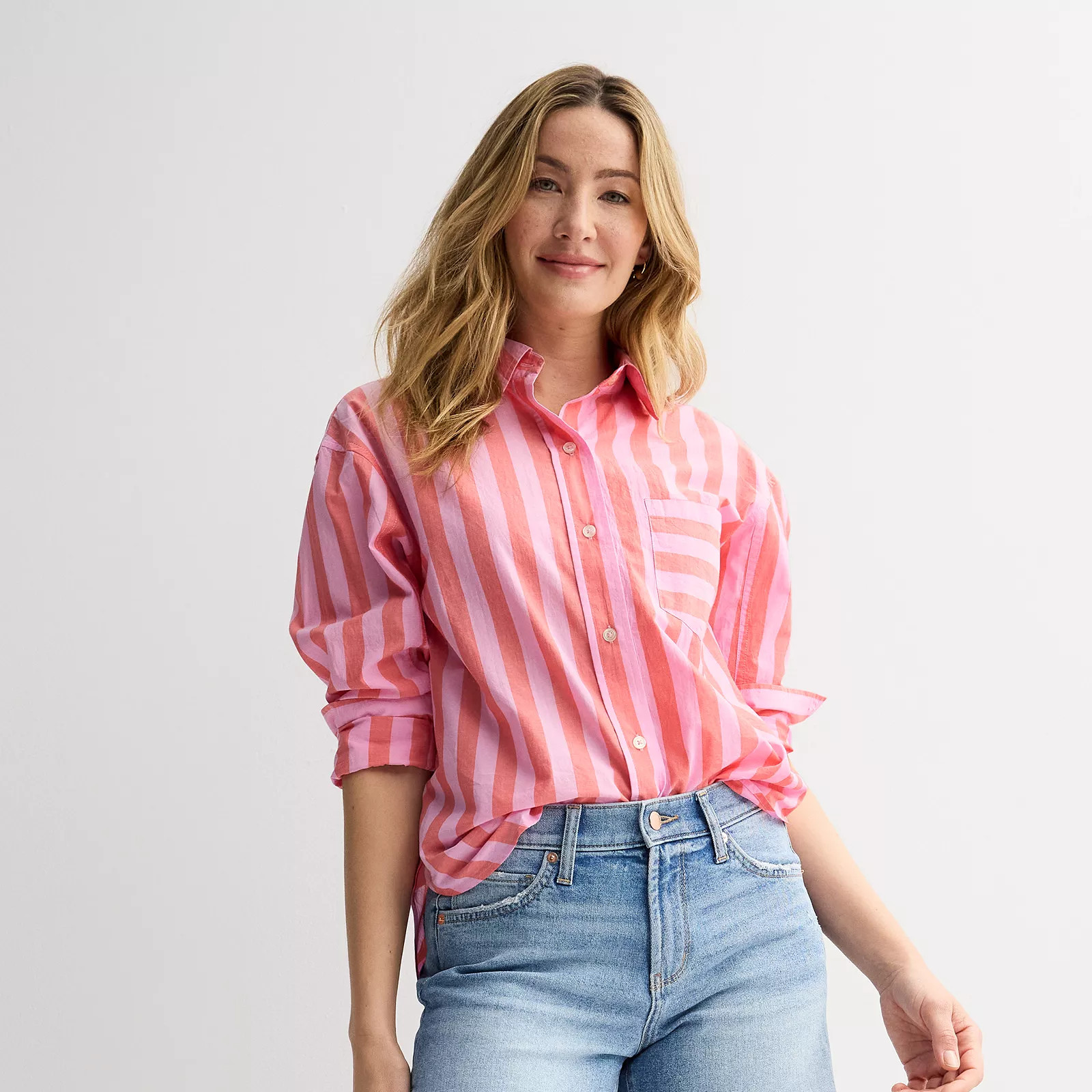 Women's Sonoma Goods For Life® Oversized Boyfriend Shirt | Kohl's