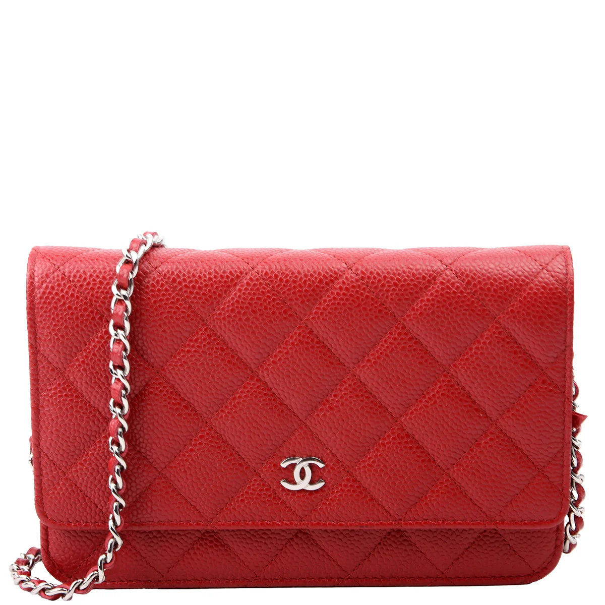 WOC Classic Quilted Caviar 22M Red | Keeks Designer Handbags