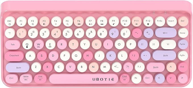 UBOTIE Portable Bluetooth Colorful Computer Keyboards, Wireless Mini Compact Retro Typewriter Fle... | Amazon (US)