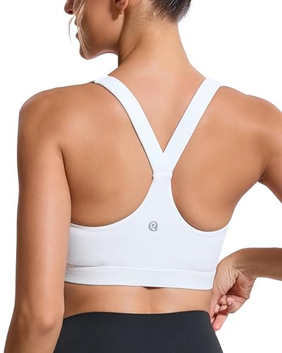 RUNNING GIRL Sports Bras for Women, Molded Cup High Impact White Sports Bra Workout Bras for Women High Support Racerback(WX3046 White L) | Amazon (US)