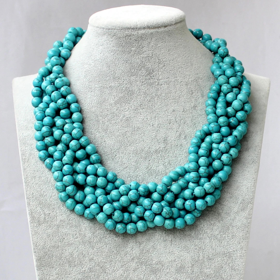 Handmade turquoise bead necklace turquoise necklace  Gift For Women,Turquoise Necklace Turquoise ... | Etsy (US)