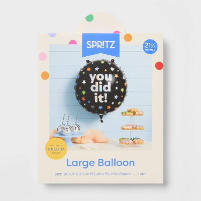 Large" You Did It!" Black Star Print Foil Balloon- Spritz™ | Target