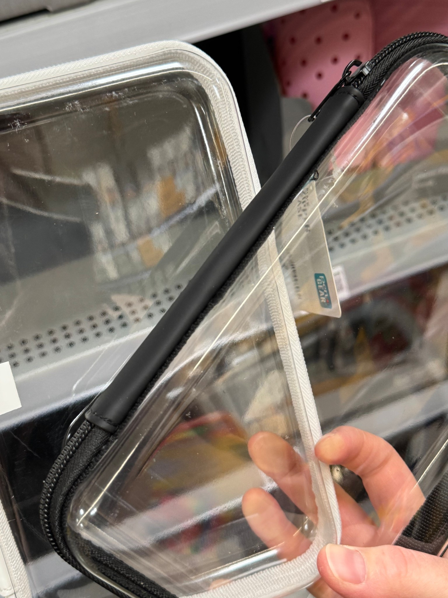 Walmart’s Pen + Gear version of the clear zipper cases have a couple of colors available for the zipper and binding. I will say, though, I like the feel of the Target version better. Seems sturdier and more sure. Same price point. (I bought one of the Walmart ones to try after my initial thoughts.) 

#LTKTravel #LTKSeasonal #LTKFamily